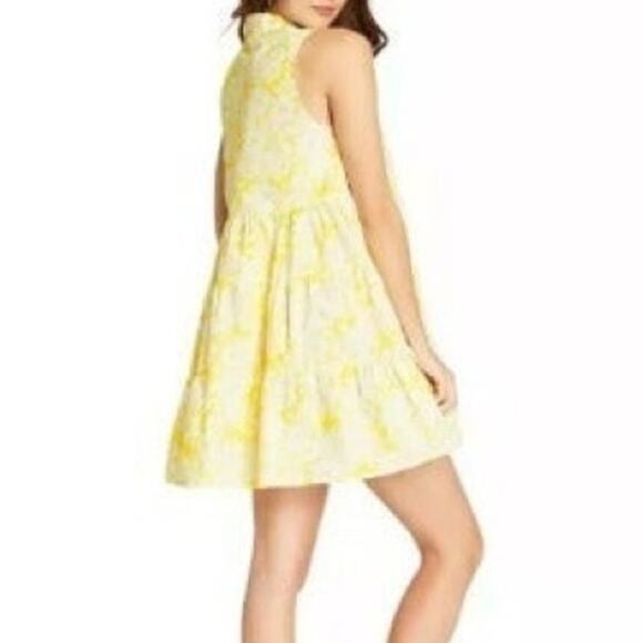 LISA MARIE FERNANDEZ YELLOW WHITE FLORAL DESIGN TIERED LOOK DRESS SIZE 1X - Picture 4 of 4